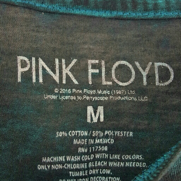 Pink Floyd Burnout Graphic T Shirt Teal Green - Picture 4 of 4